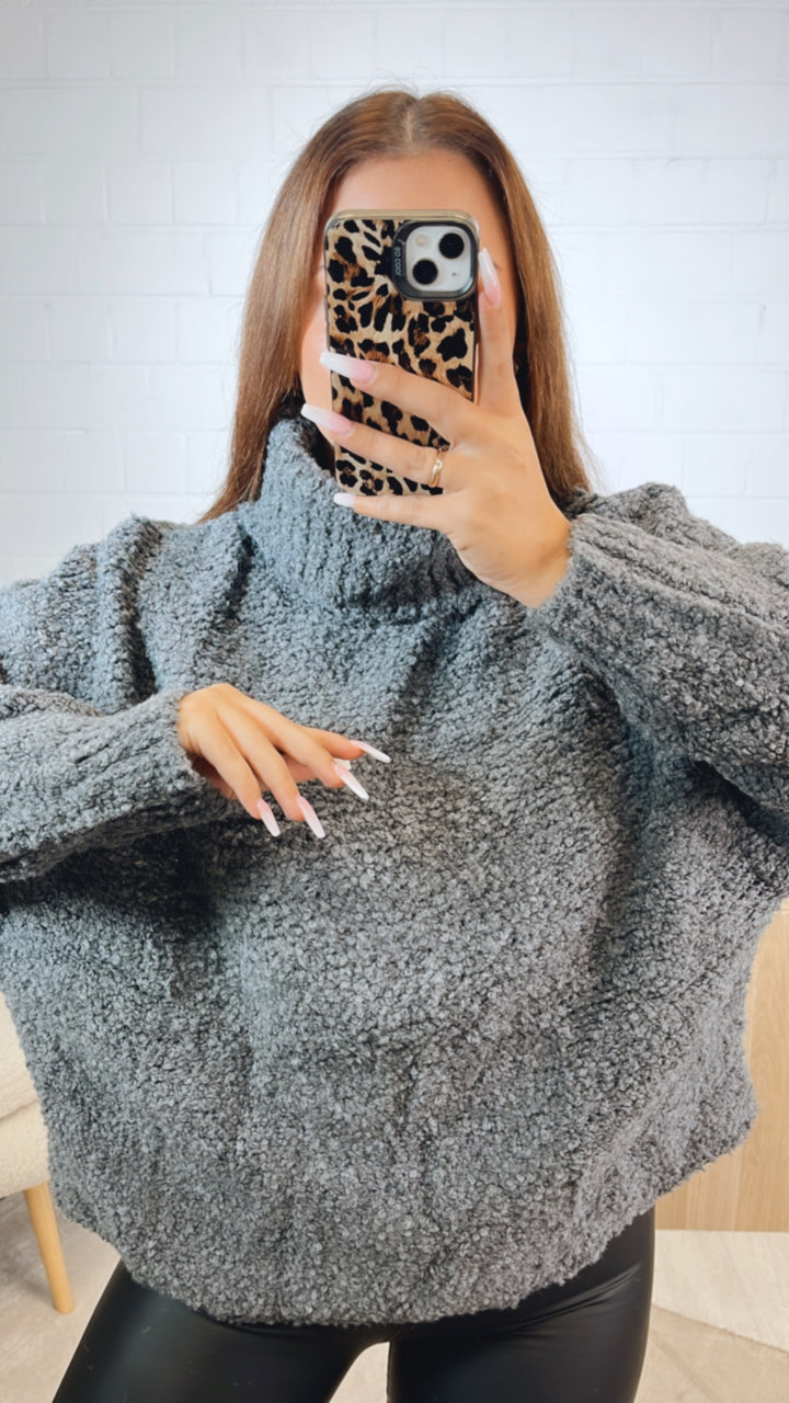 TEDDY Pullover mit Rollkragen / dunkel grau Art. 12457