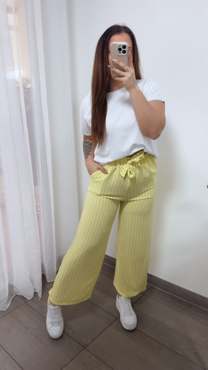 NADELSTREIFEN luftige, elastische Hose / citrus gelb - schwarz Art. 14219