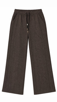 Hose mit Fischgrätenmuster " JF878 ", Fleece gefüttert / braun - schwarz Art.16589