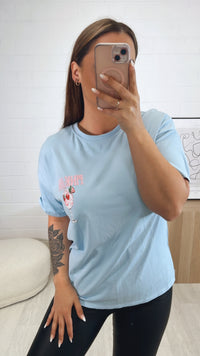 T-shirt " pink strawberry " / hell blau Art. 9535