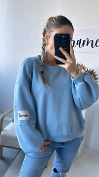 ORIGINAL " mamell " Pullover im sportlichen Schnitt / denim blau Art. 9582