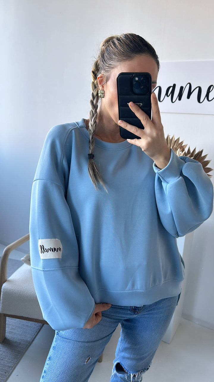 ORIGINAL " mamell " Pullover im sportlichen Schnitt / denim blau Art. 9582