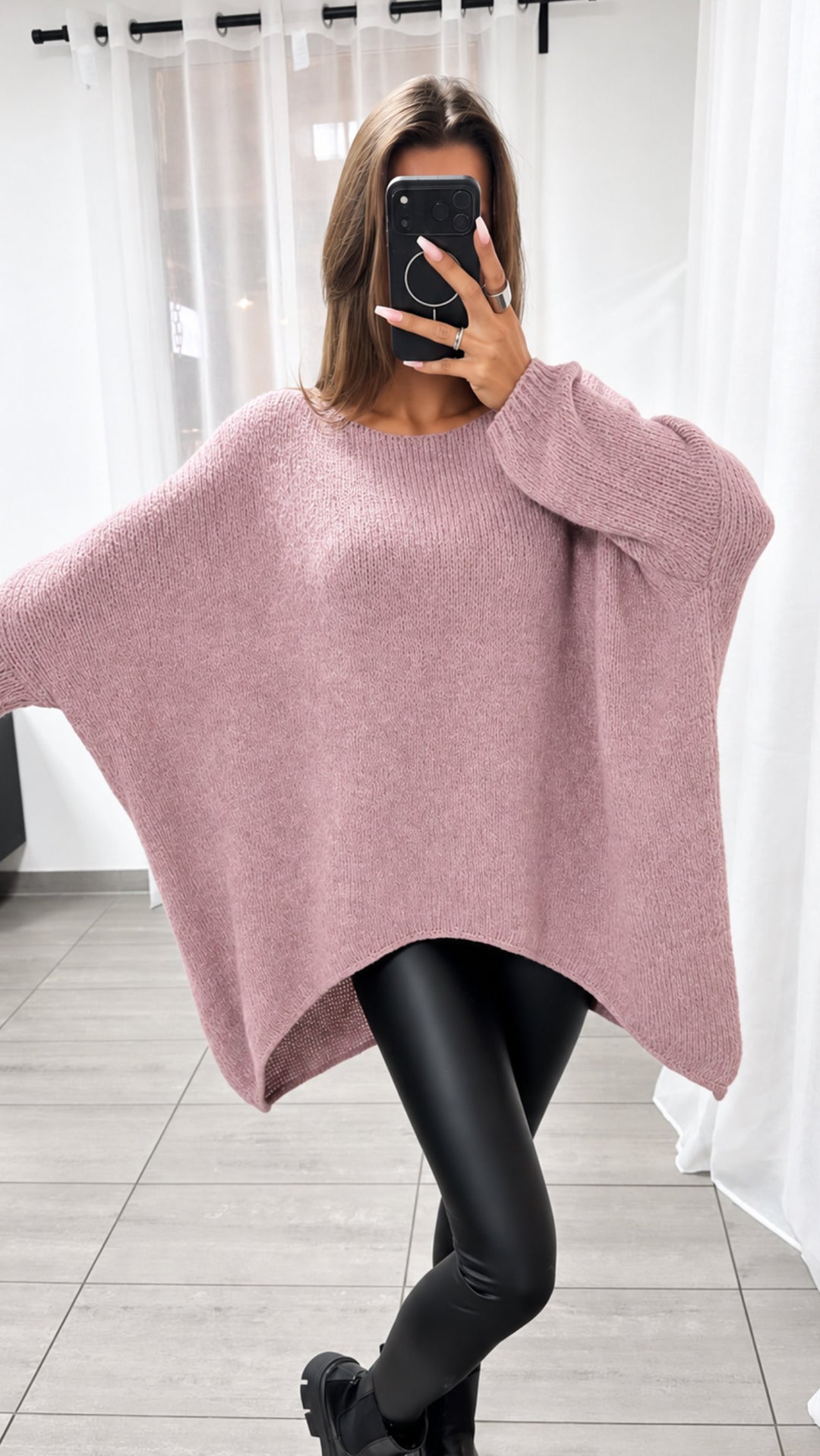 VOKUHILA oversize Strick Pullover / beere Art. 5083