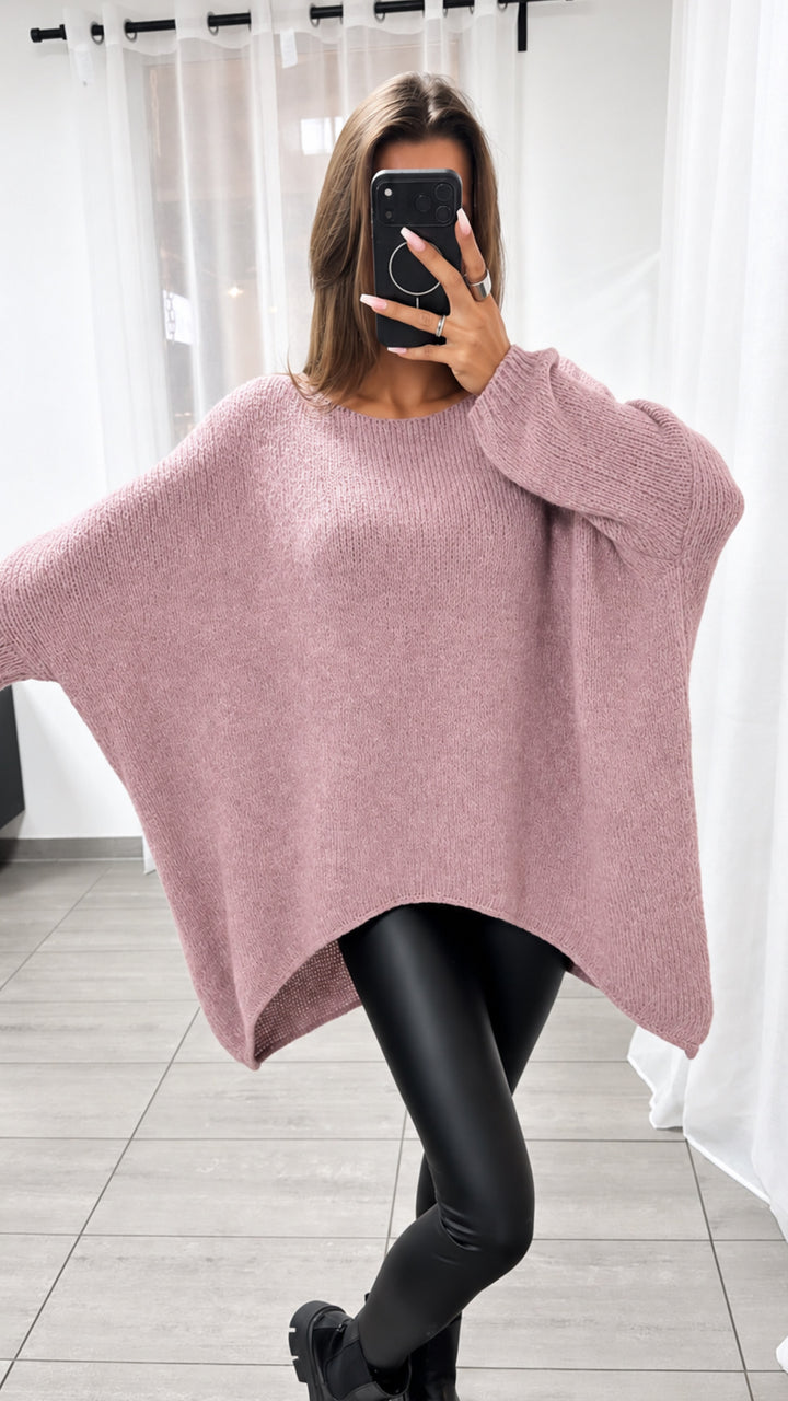 VOKUHILA oversize Strick Pullover / beere Art. 5083