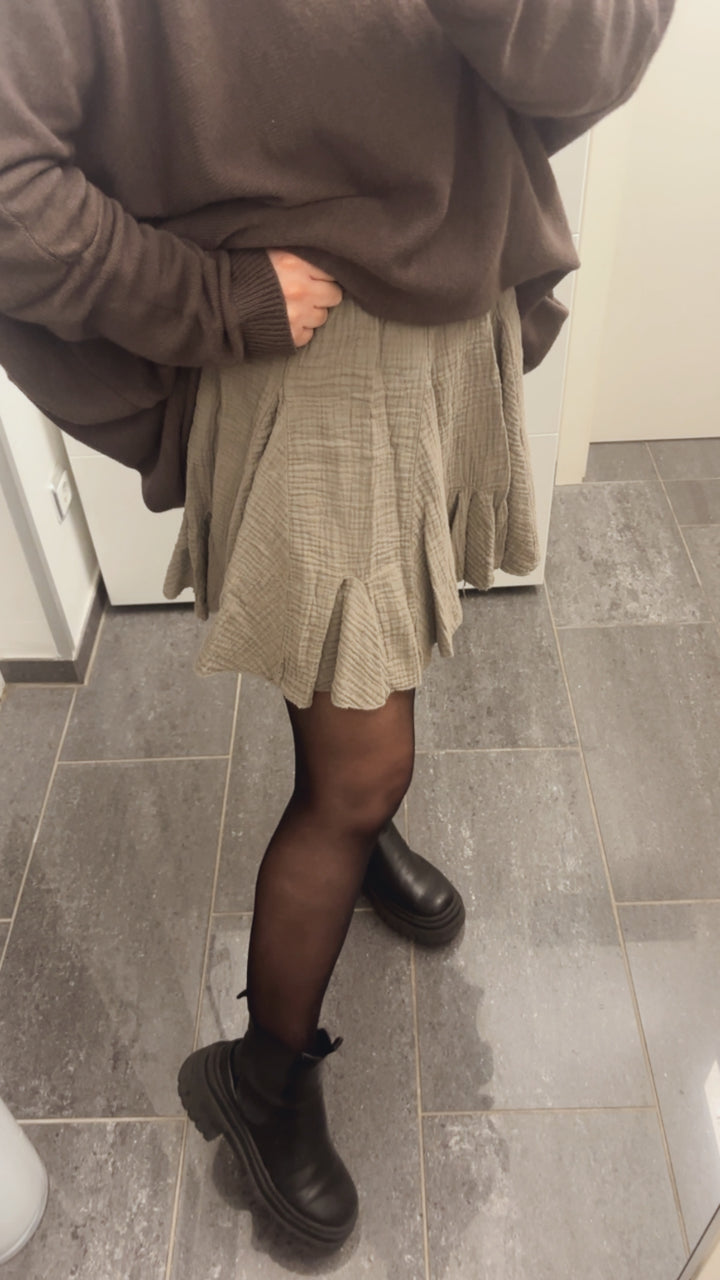 MUSSELIN ausgestellter Hosen Rock / taupe Art. 13058