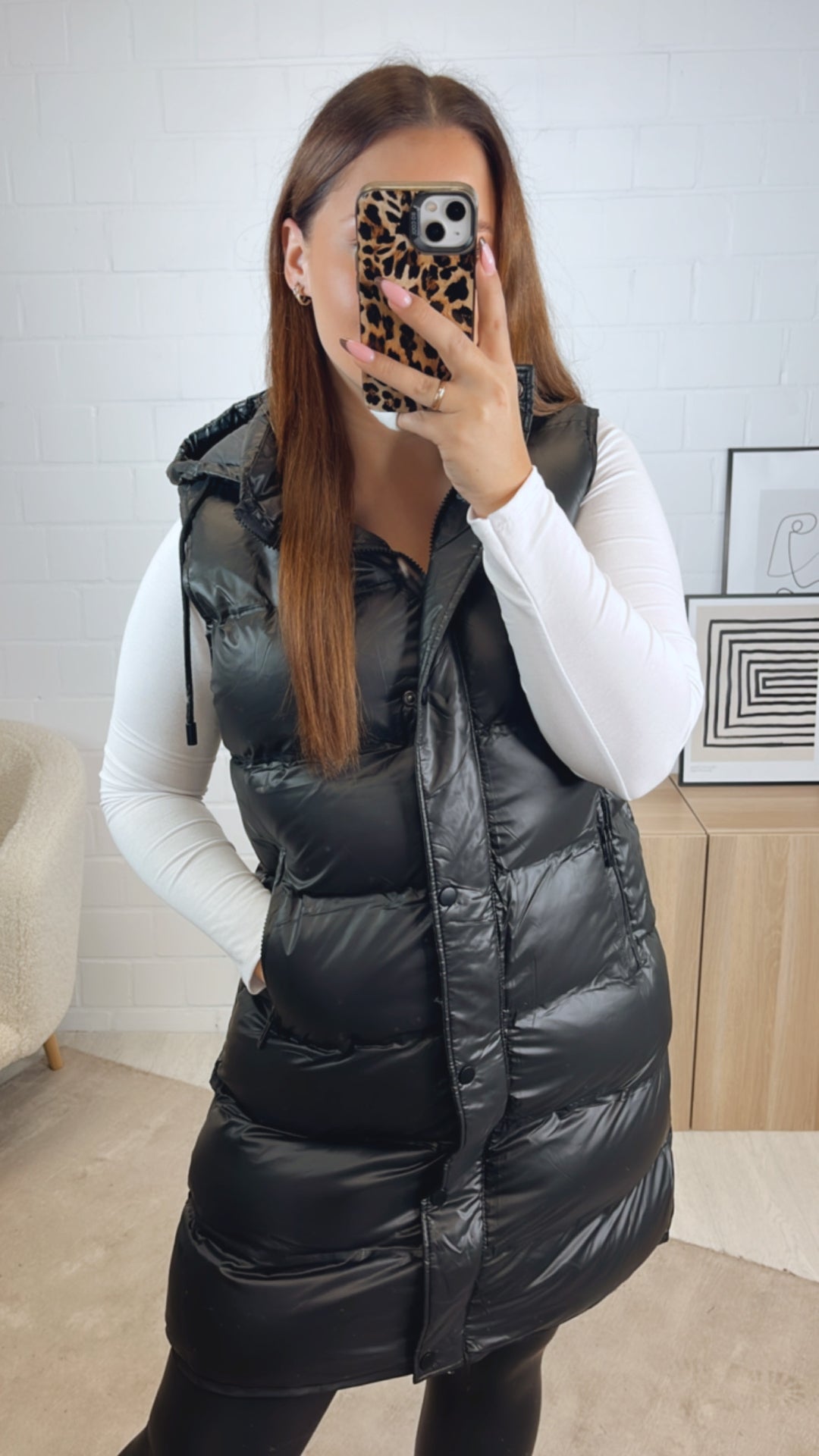 Weste in matt - glänzender Optik / schwarz Art. 12937