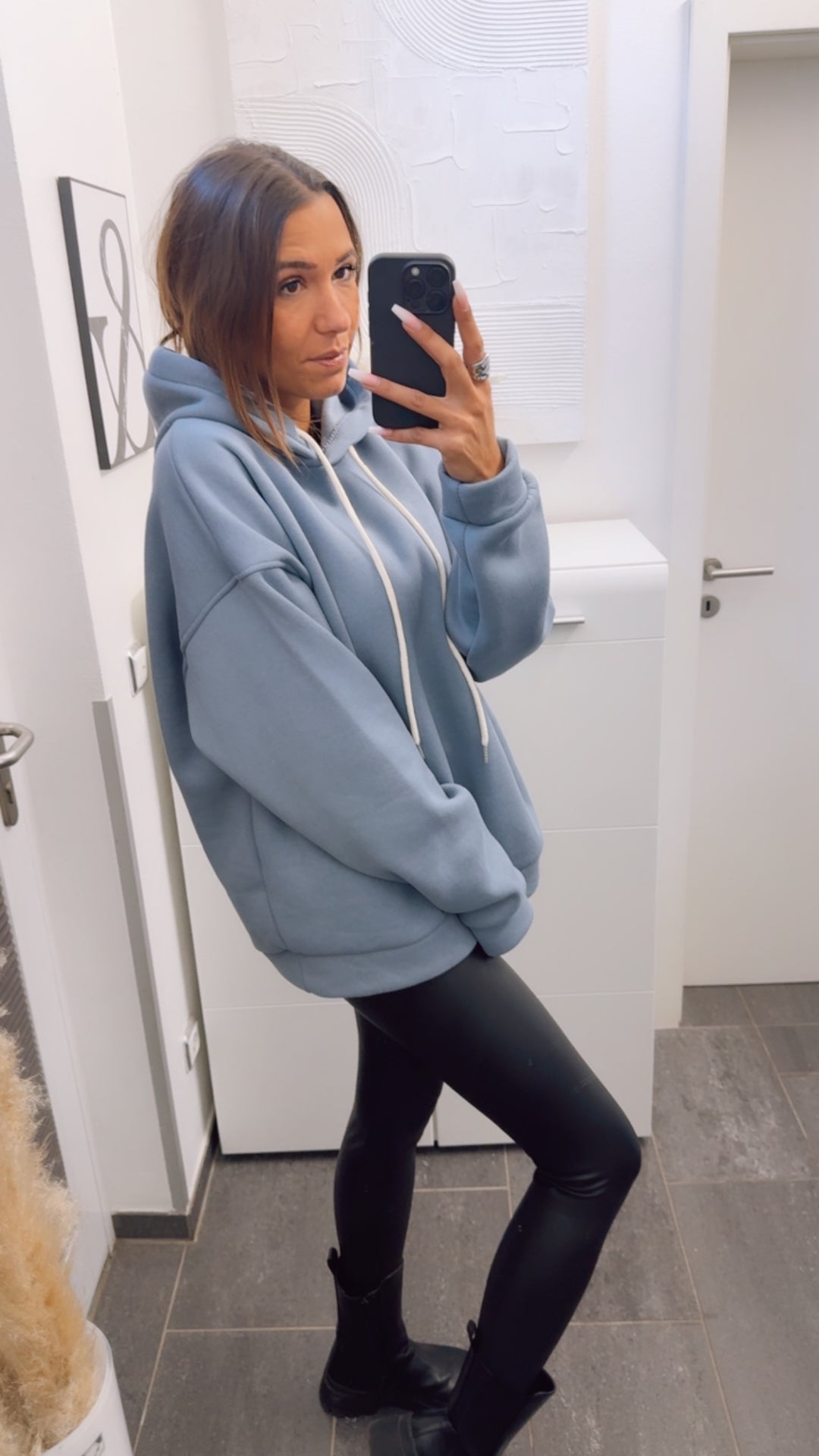 UNISEX Original mamell Hoodie / taubenblau Art. 13362