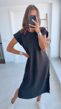 Butterstoff Shirt - Kleid/ schwarz / Art. 14810