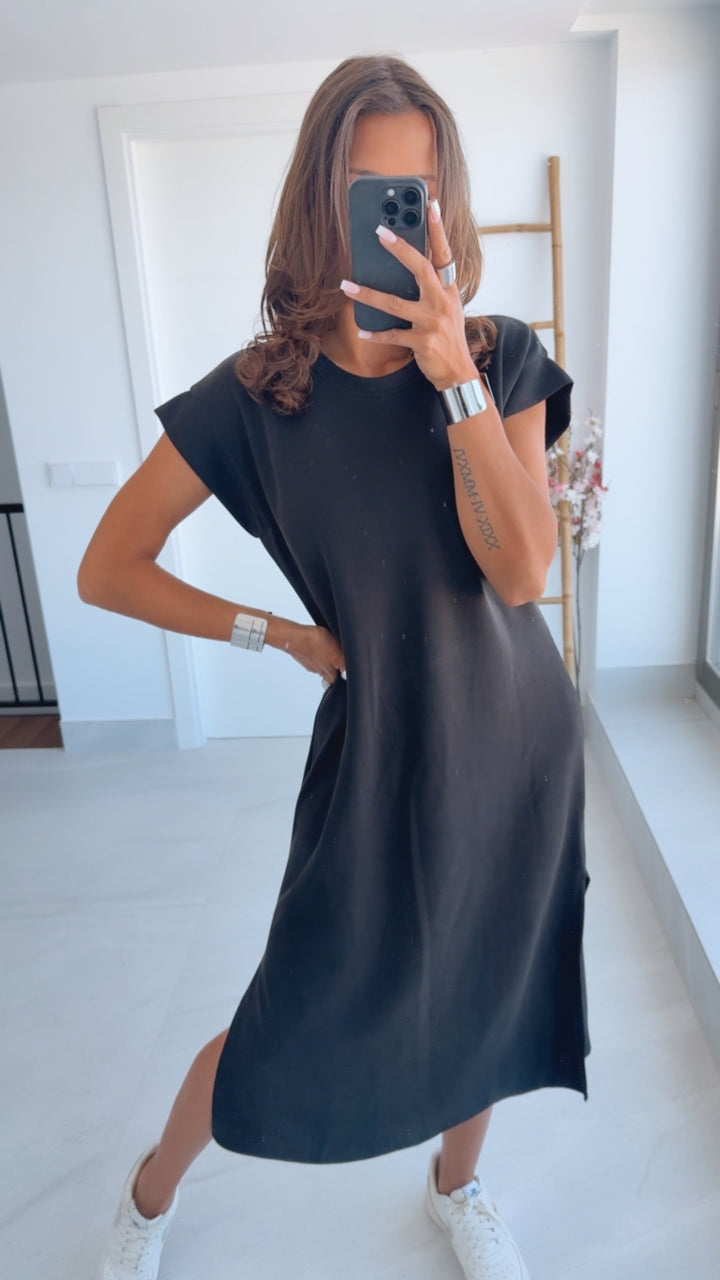 Butterstoff Shirt - Kleid/ schwarz / Art. 14810