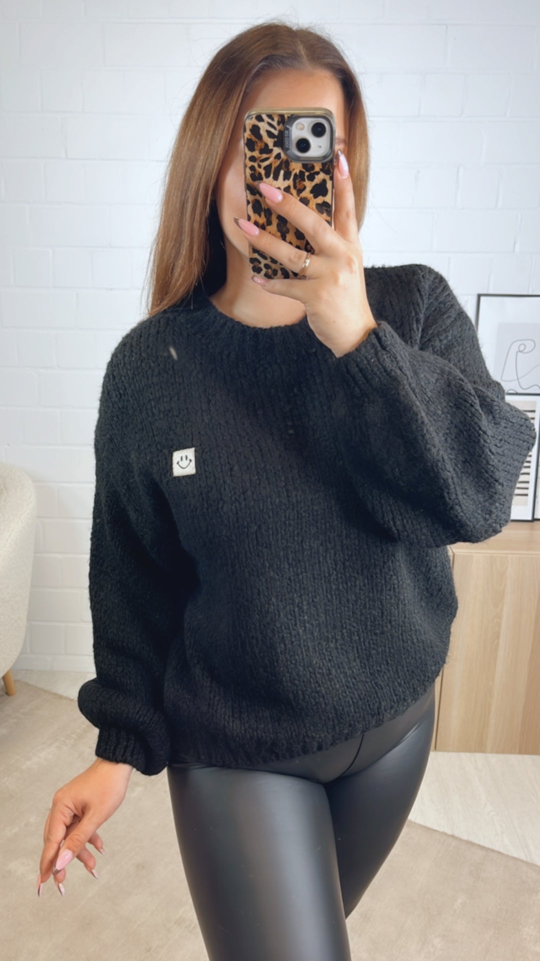 Strick Pullover " Just Be You " / schwarz Art. 13005