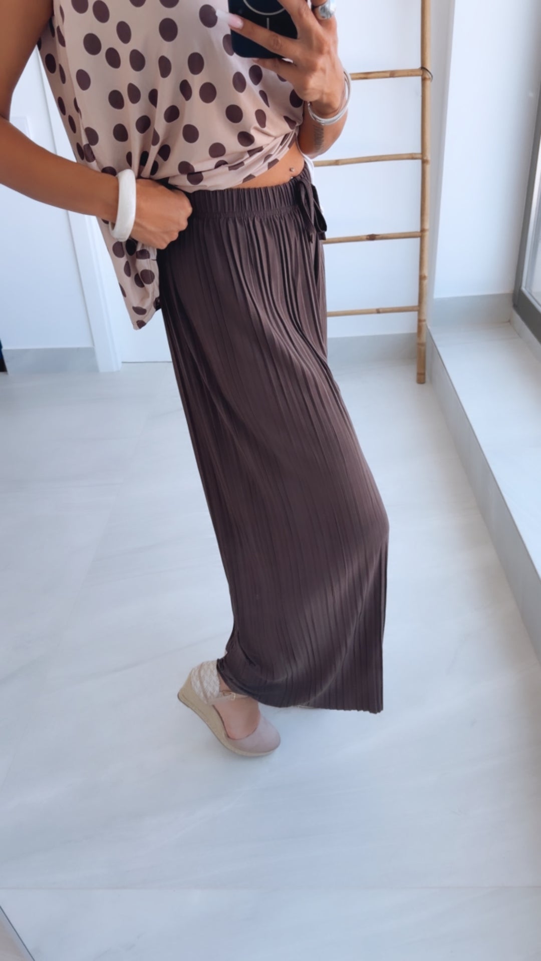 Plissierte Sommer Hose / braun Art. 15186
