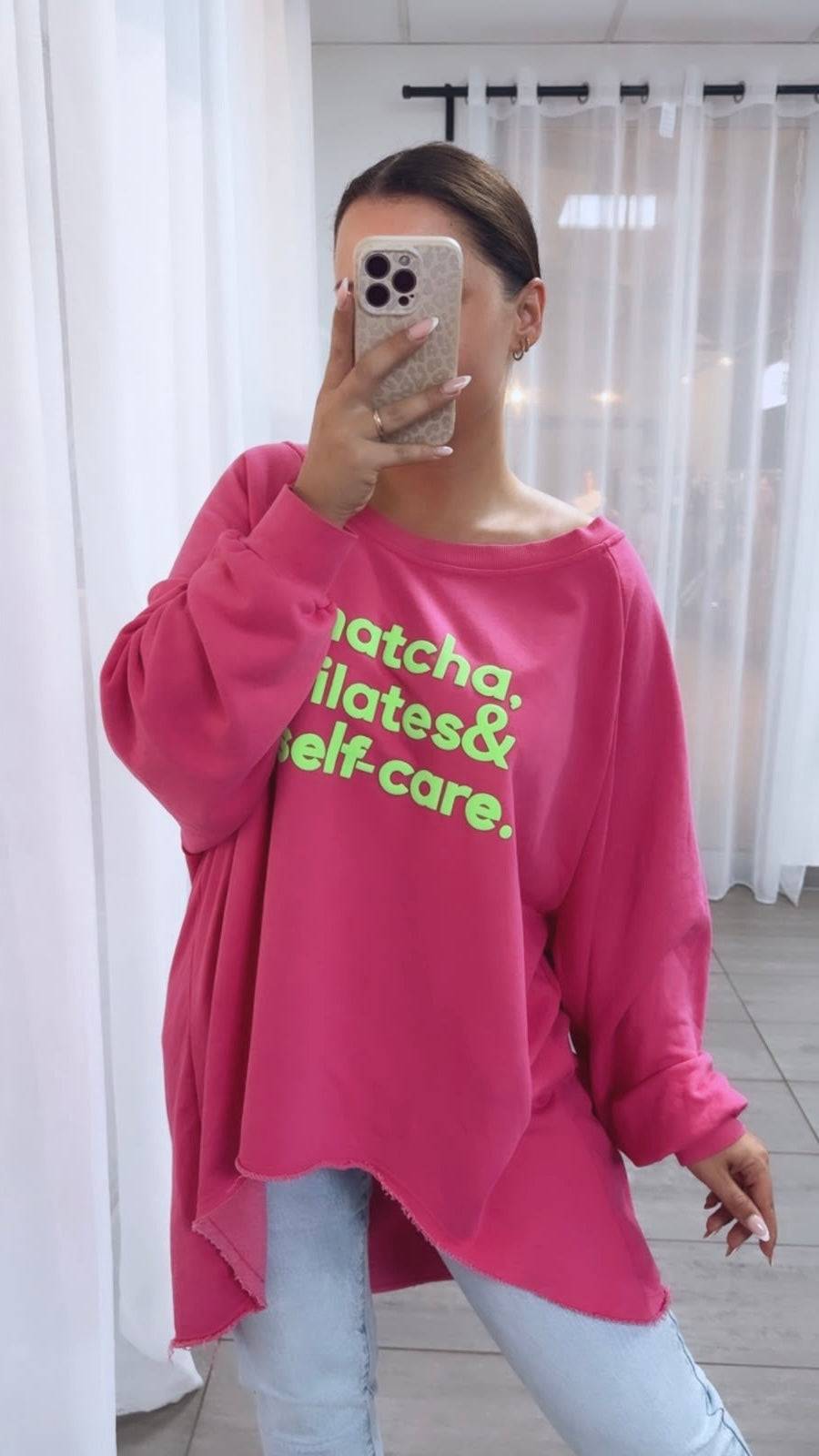 VOKUHILA "Matcha"  ultra weiter Long Sweater / pink Art. 14927