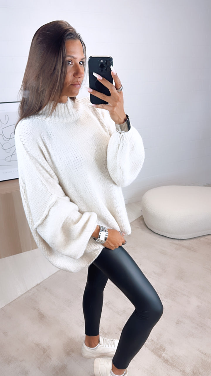 Ultra Oversize Kuschel - Pullover creme / wollweiss Art. 4053