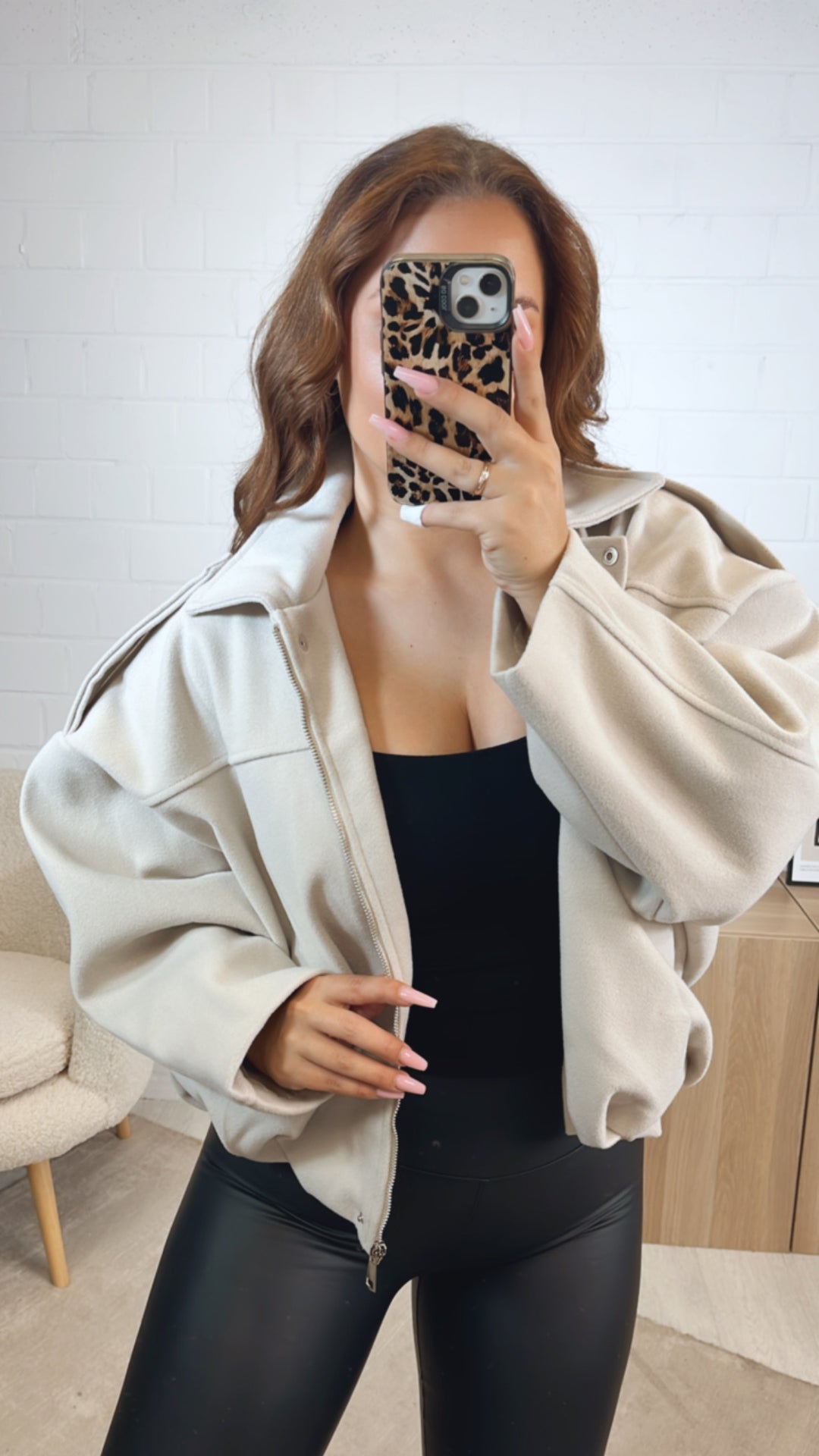 schlichte TREND Loose Fit Jacke / creme Art. 12617