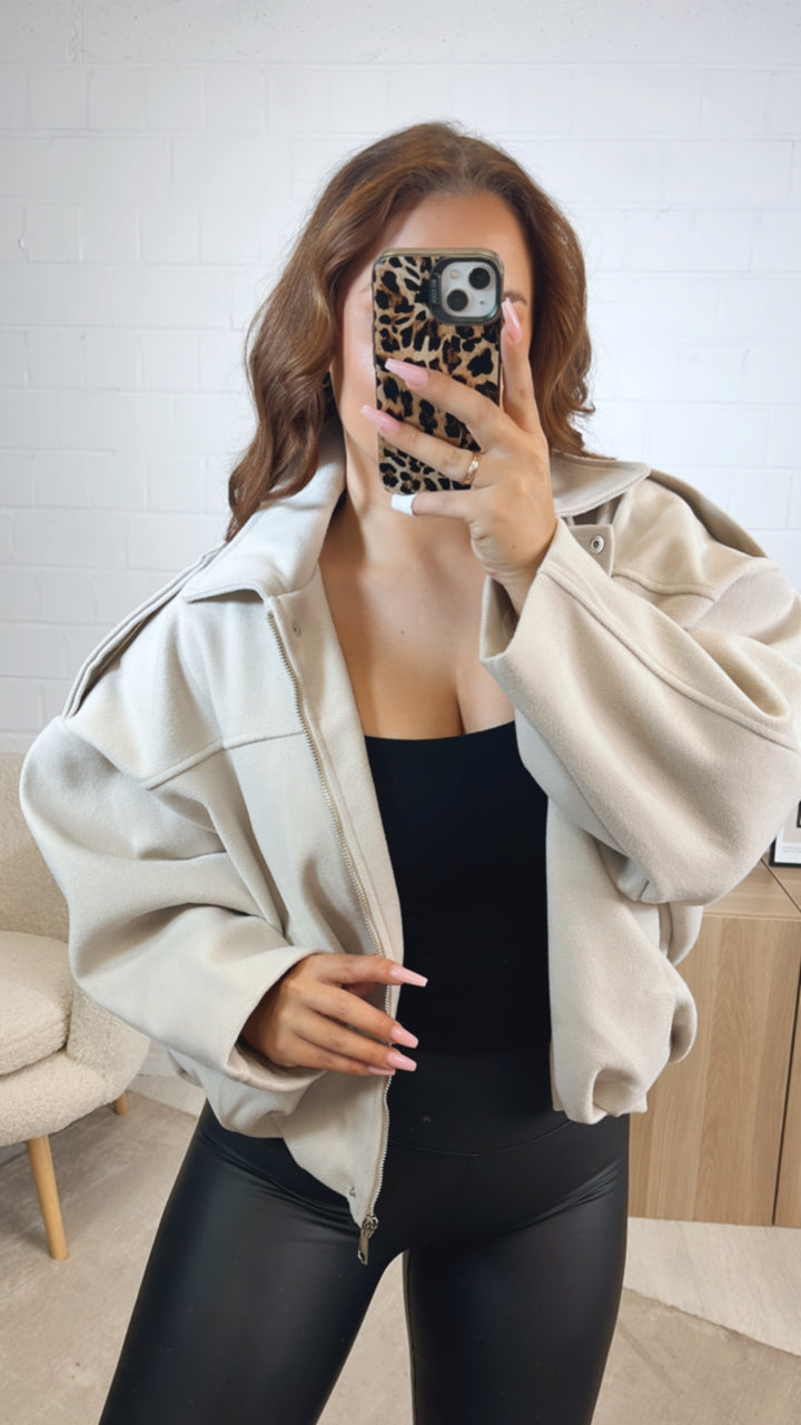 schlichte TREND Loose Fit Jacke / creme Art. 12617