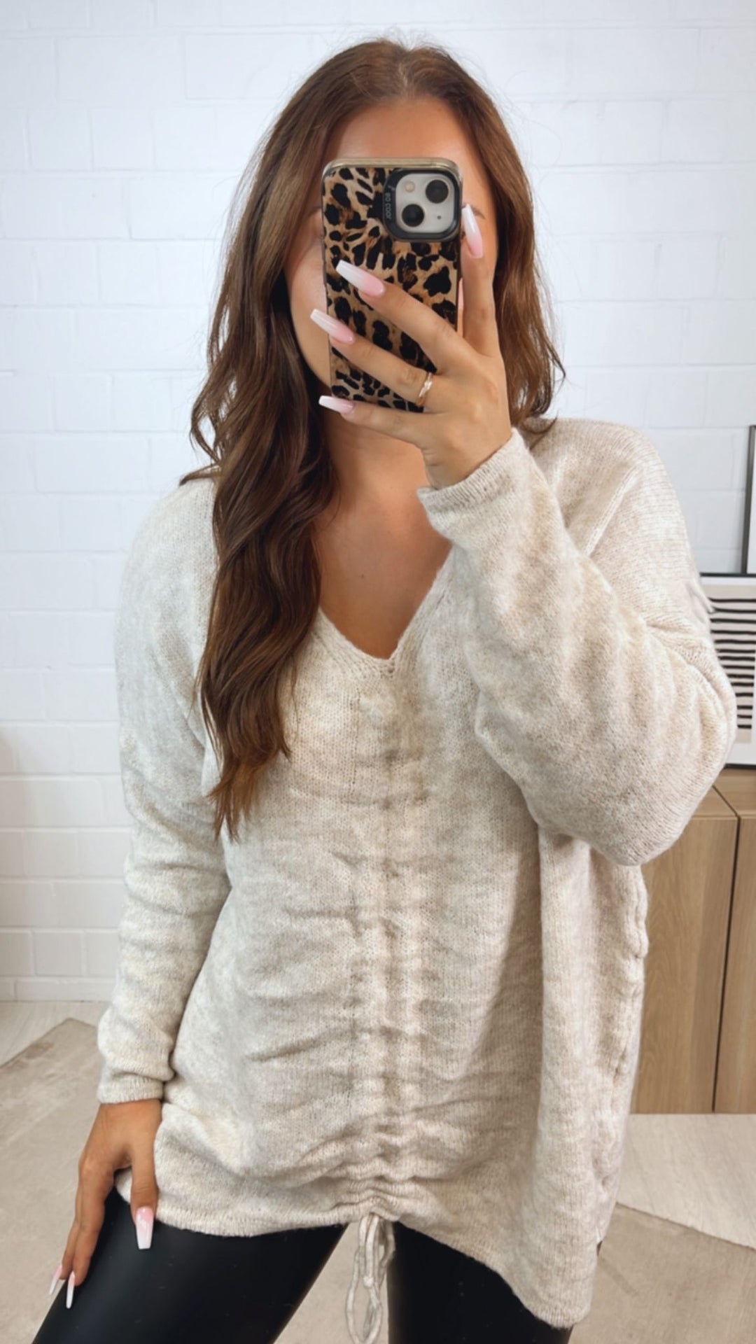 Pullover zum Raffen / creme - wollweiss Art. 12337