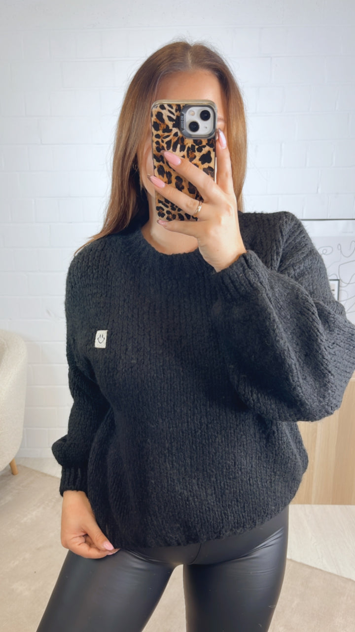 Strick Pullover " Just Be You " / schwarz Art. 13005