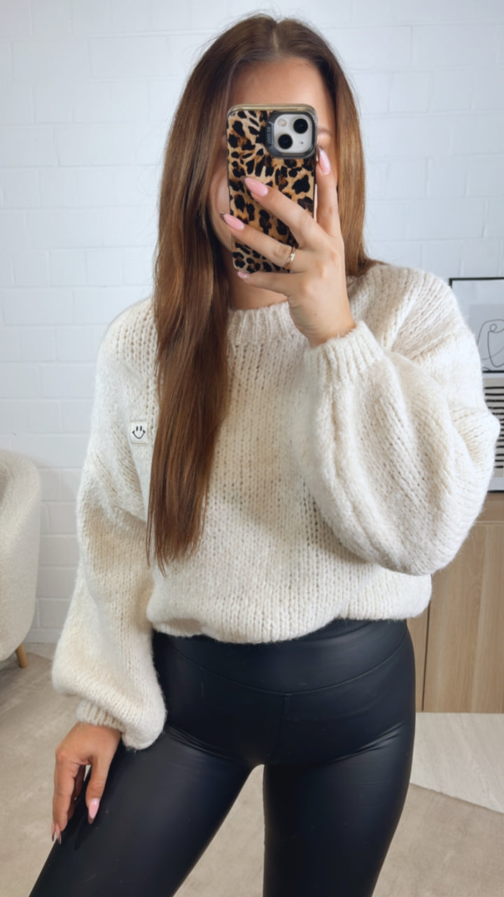 Strick Pullover " Just Be You " / wollweiss Art. 13007