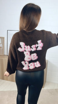 Strick Pullover " Just Be You " / Schoko braun Art. 13010