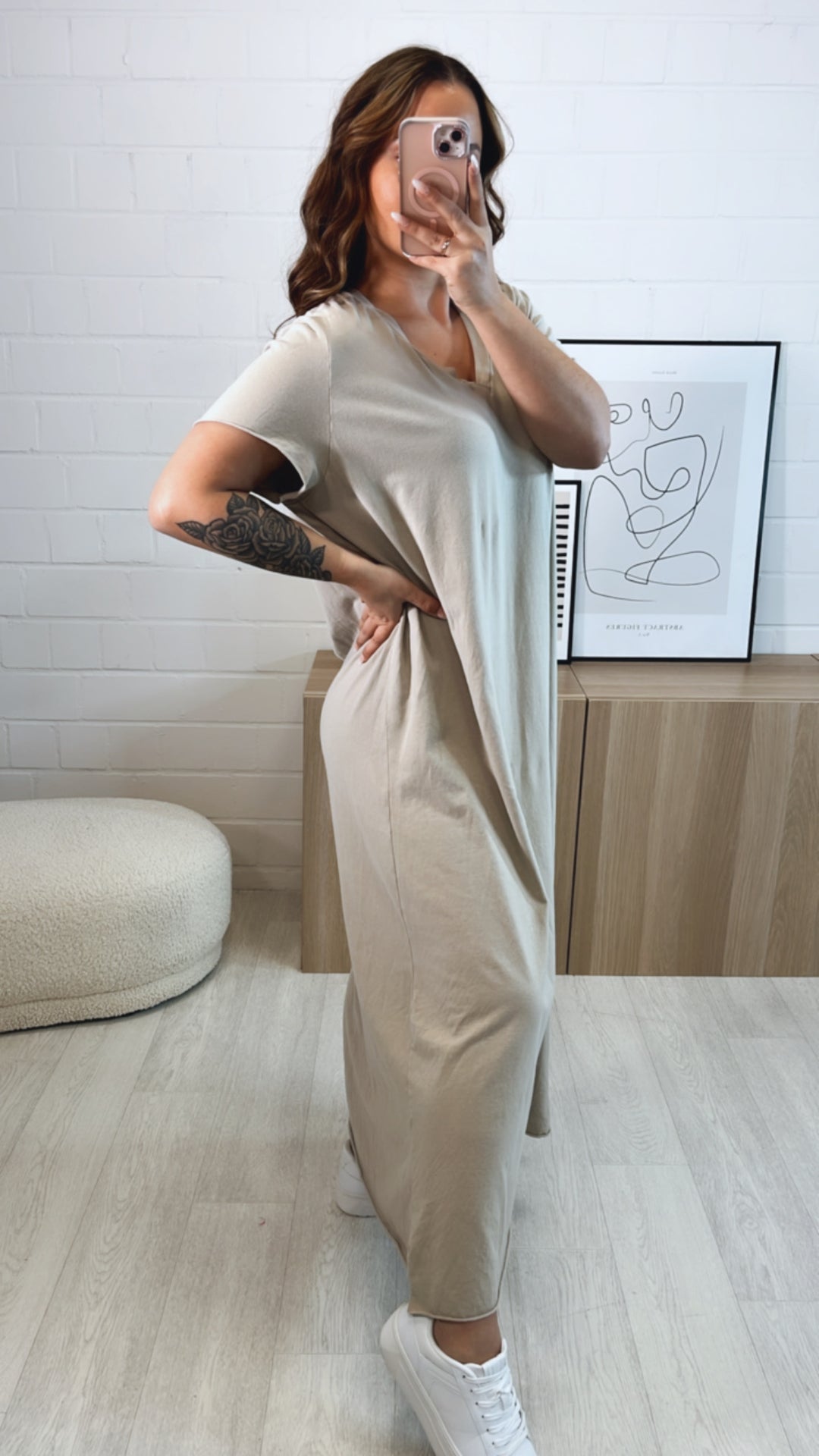 lässiges Ultra (Maxi-) Kleid / beige Art. 9605