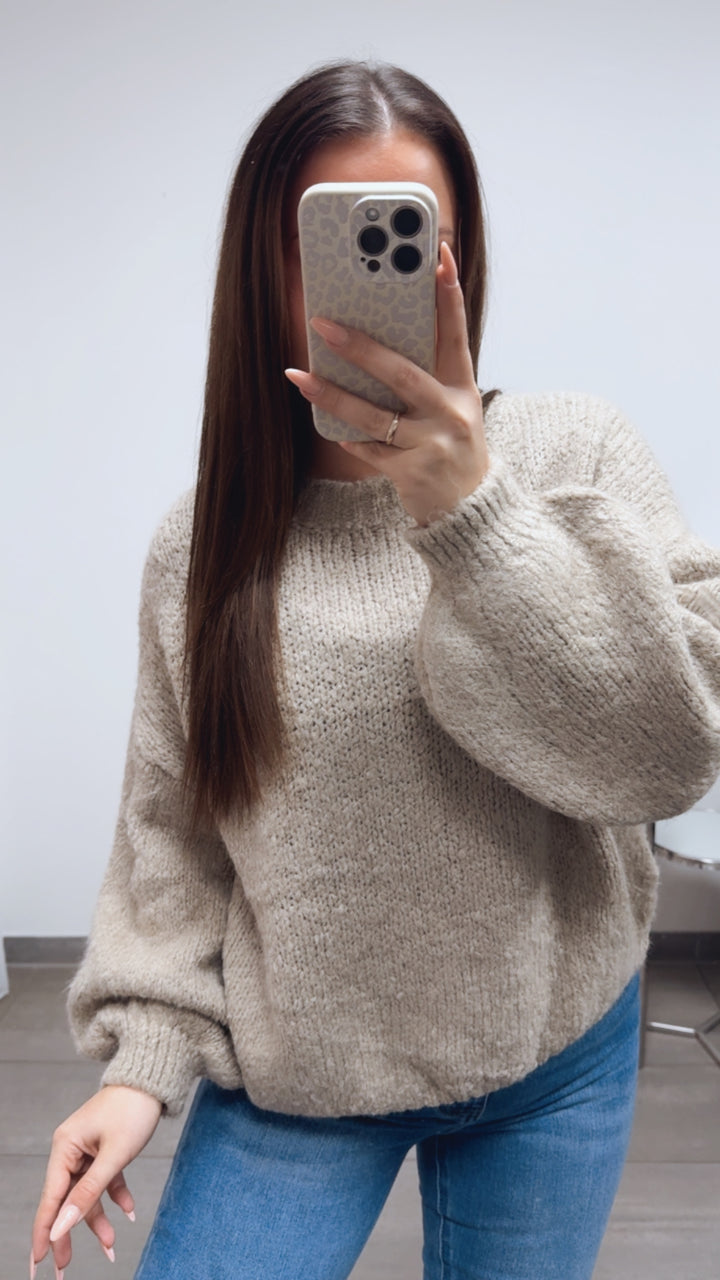 Kuschel Pullover " MOMMY " / beige - pink Art. 13744