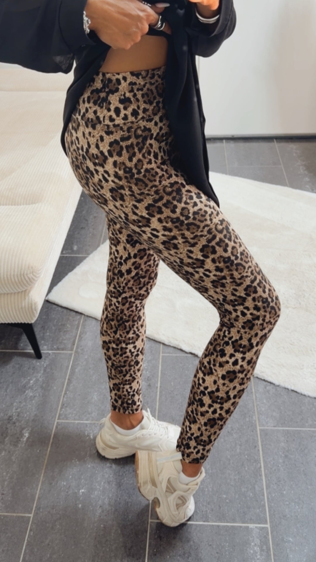 LEO ultra softe Leggings / beige - braun - schwarz Art. 15331