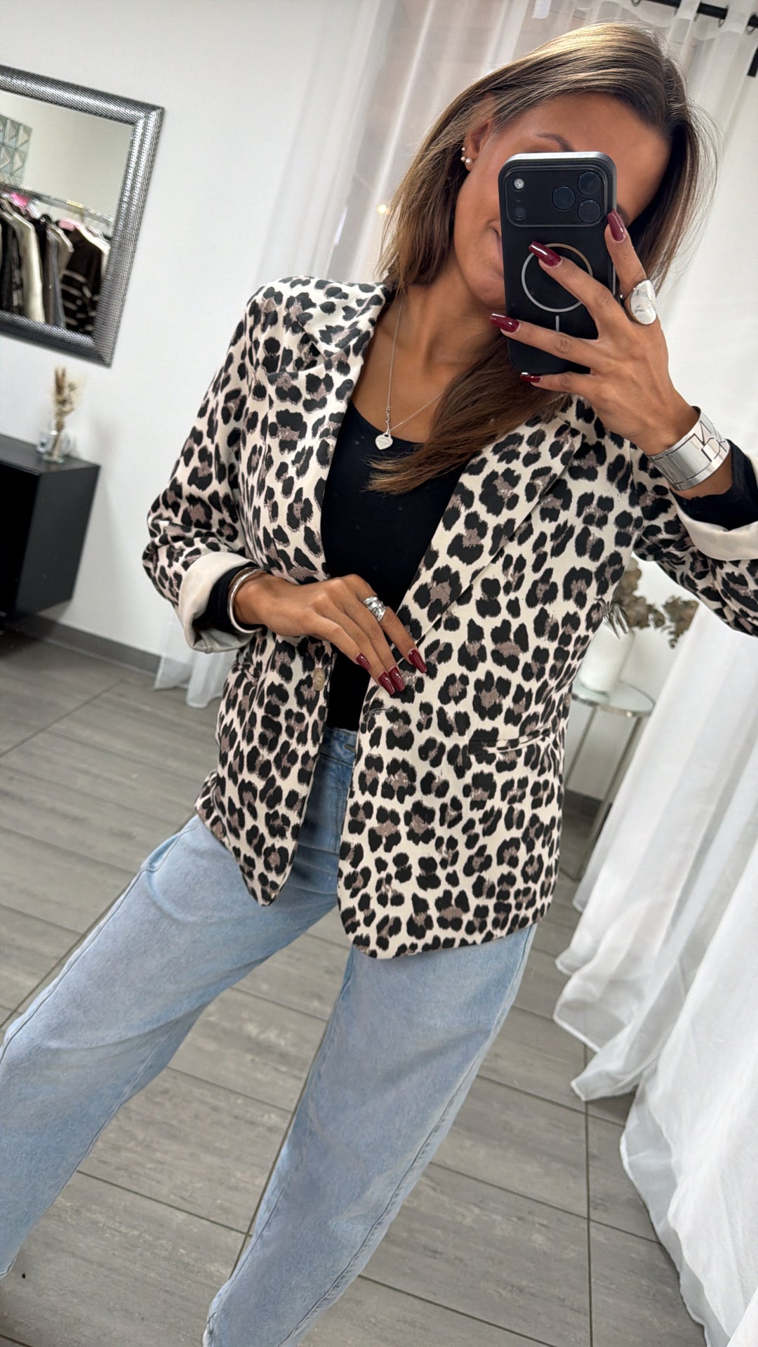 Leo Blazer/ creme  - Schwarz / Art. 16446