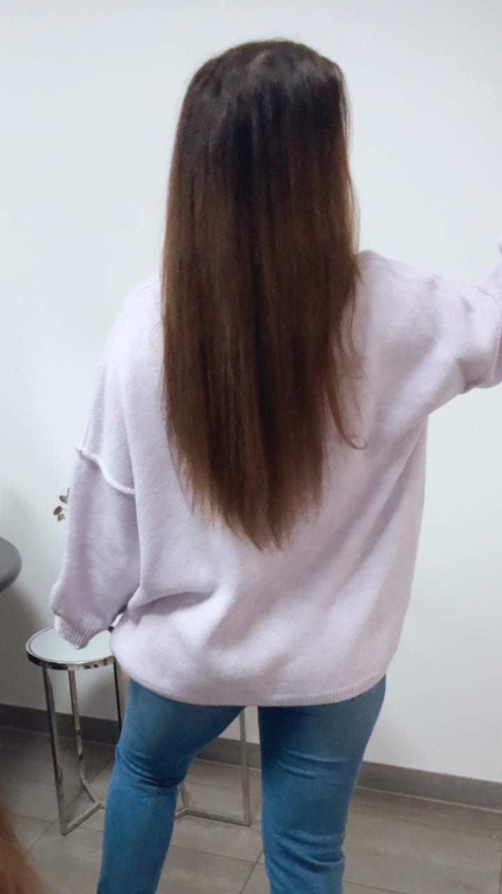 wollfreier Oversize Pullover / soft Flieder Art. 13770