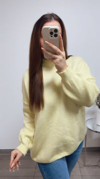 wollfreier Oversize Pullover / soft gelb Art. 13769