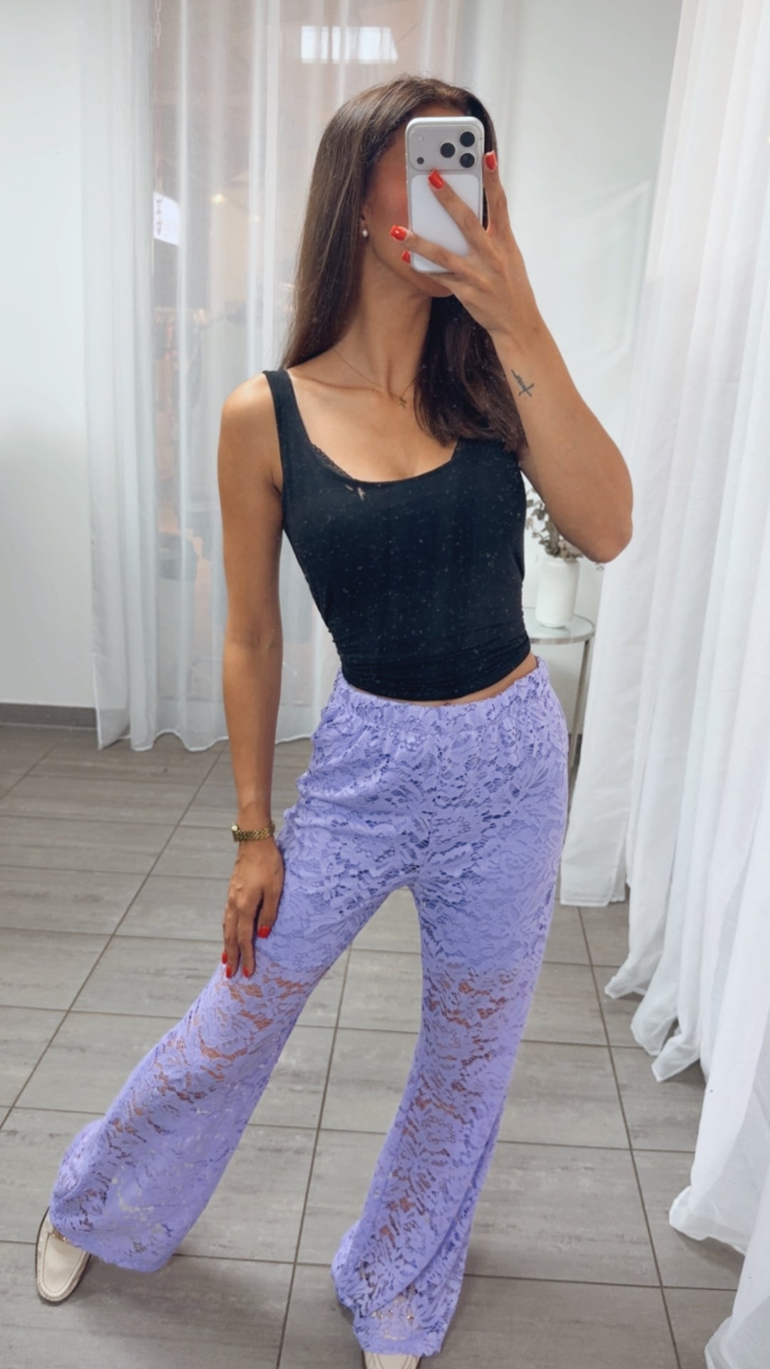 Spitzen Hose " Elegance " / lila Art. 15550