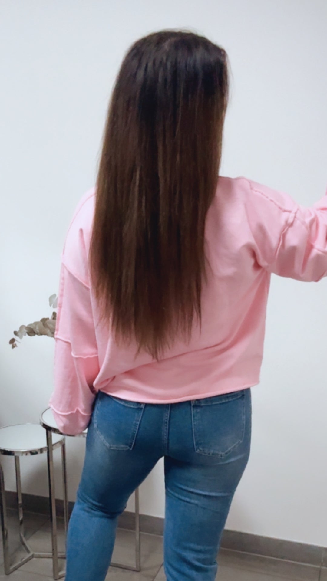 Sweater " Believe Club ", used Elemente / soft pink Art. 13834