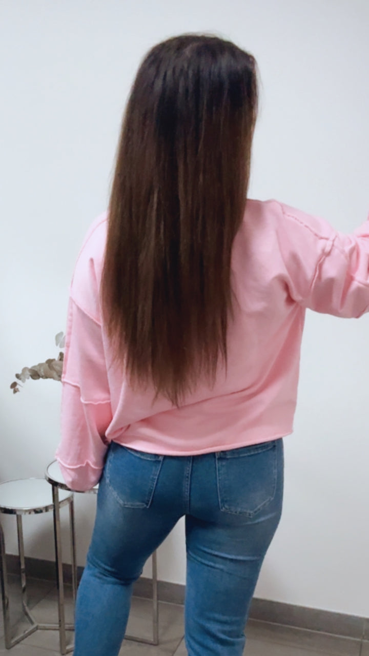 Sweater " Believe Club ", used Elemente / soft pink Art. 13834