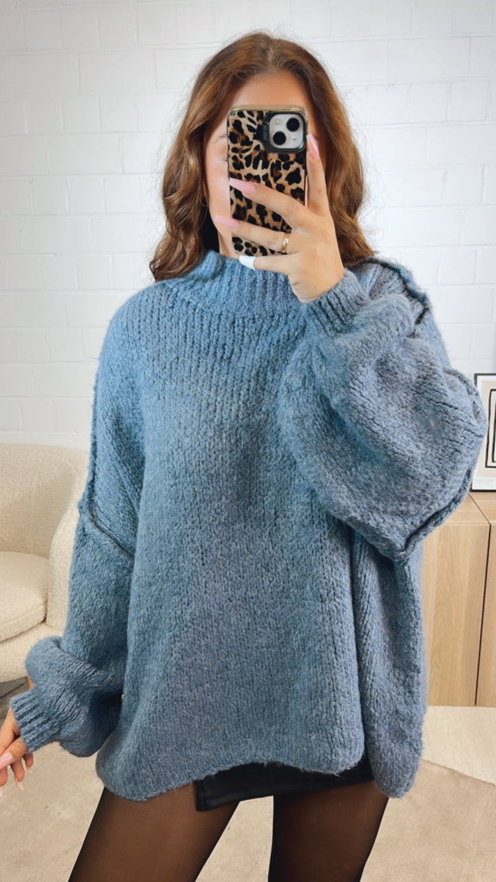 Ultra Oversize Kuschel - Pullover / denim blau Art. 12612