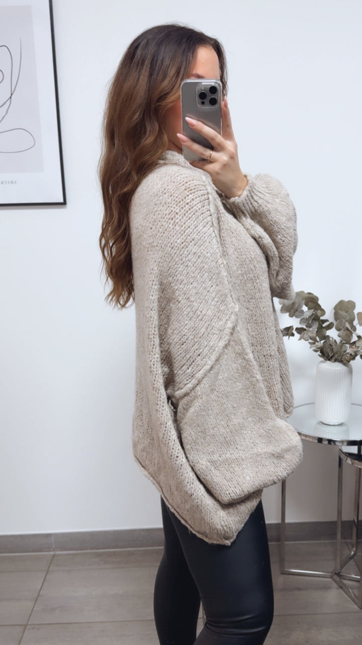 Kuschel Cardigan mit goldenen Knöpfen / beige Art. 5445