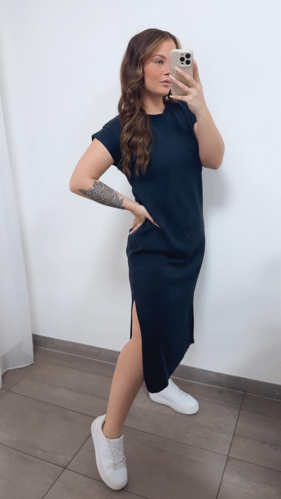 Butterstoff Shirt - Kleid/ Dunkel blau/ Art. 14806