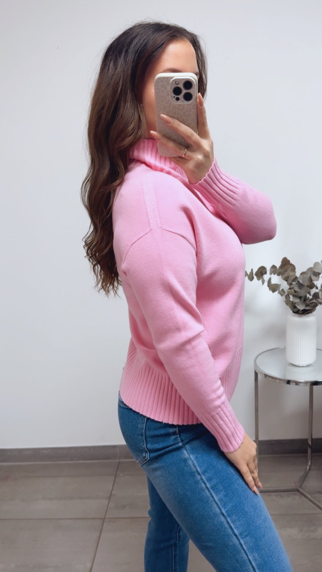 Feiner Strickpullover mit gerippten Akzenten / soft pink Art.13882