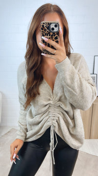 Pullover zum Raffen / beige Art. 12335