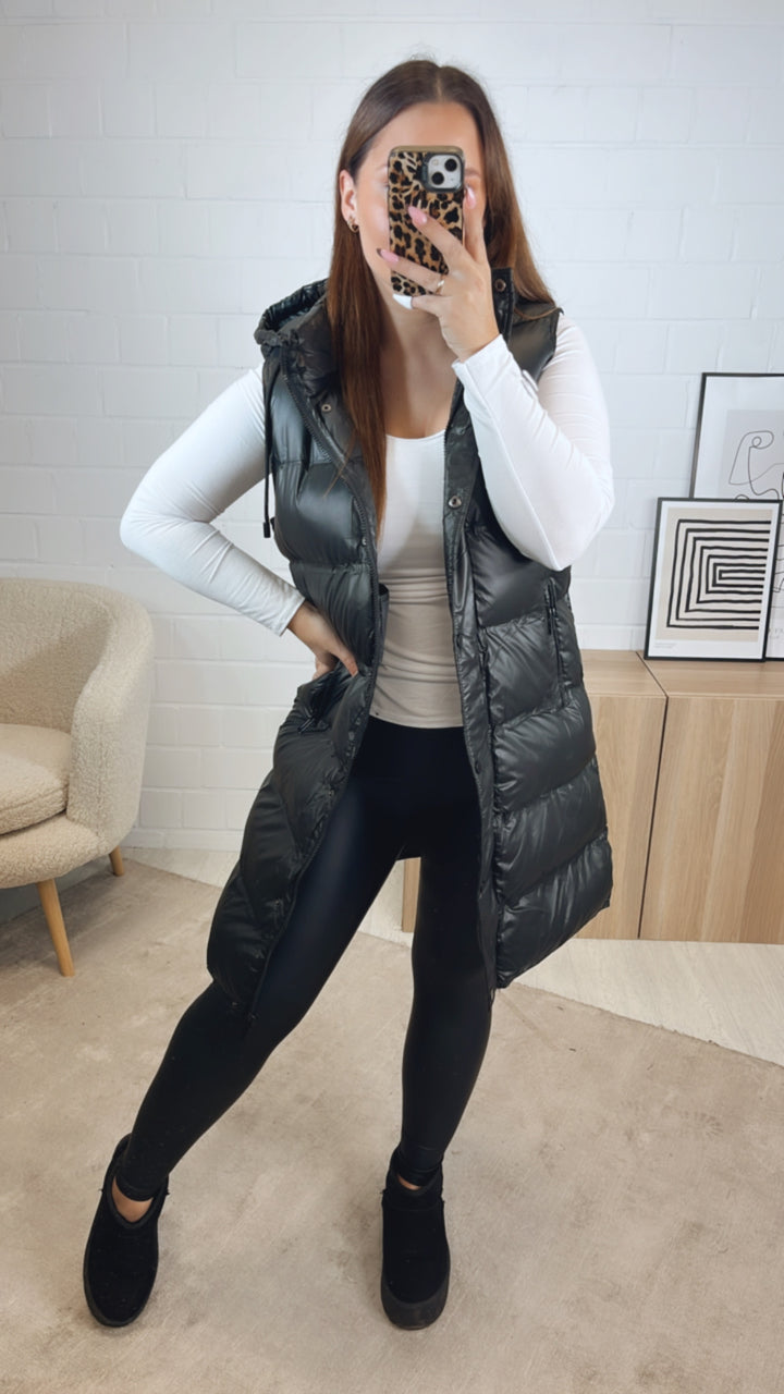 Weste in matt - glänzender Optik / schwarz Art. 12937