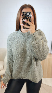 TEDDY Pullover mit Stehkragen / salbei Art. 12454