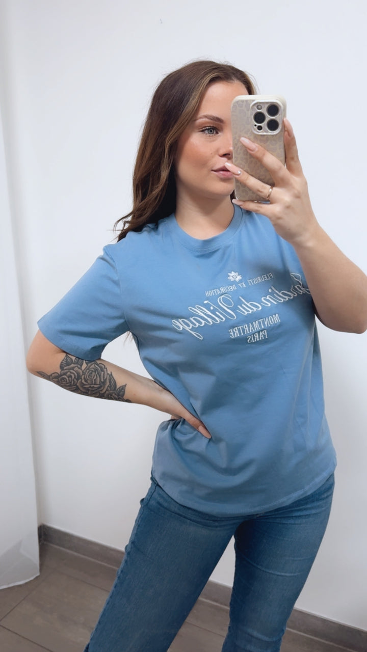 T-shirt " Village " / Denim blau Art. 14755