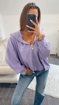 BUTTER STOFF Oversize Zip-Hoodie / flieder Art.14542