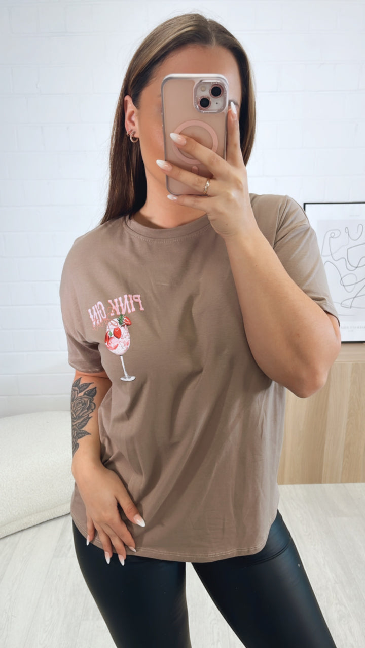 T-shirt " pink strawberry " / cappuccino Art. 9536