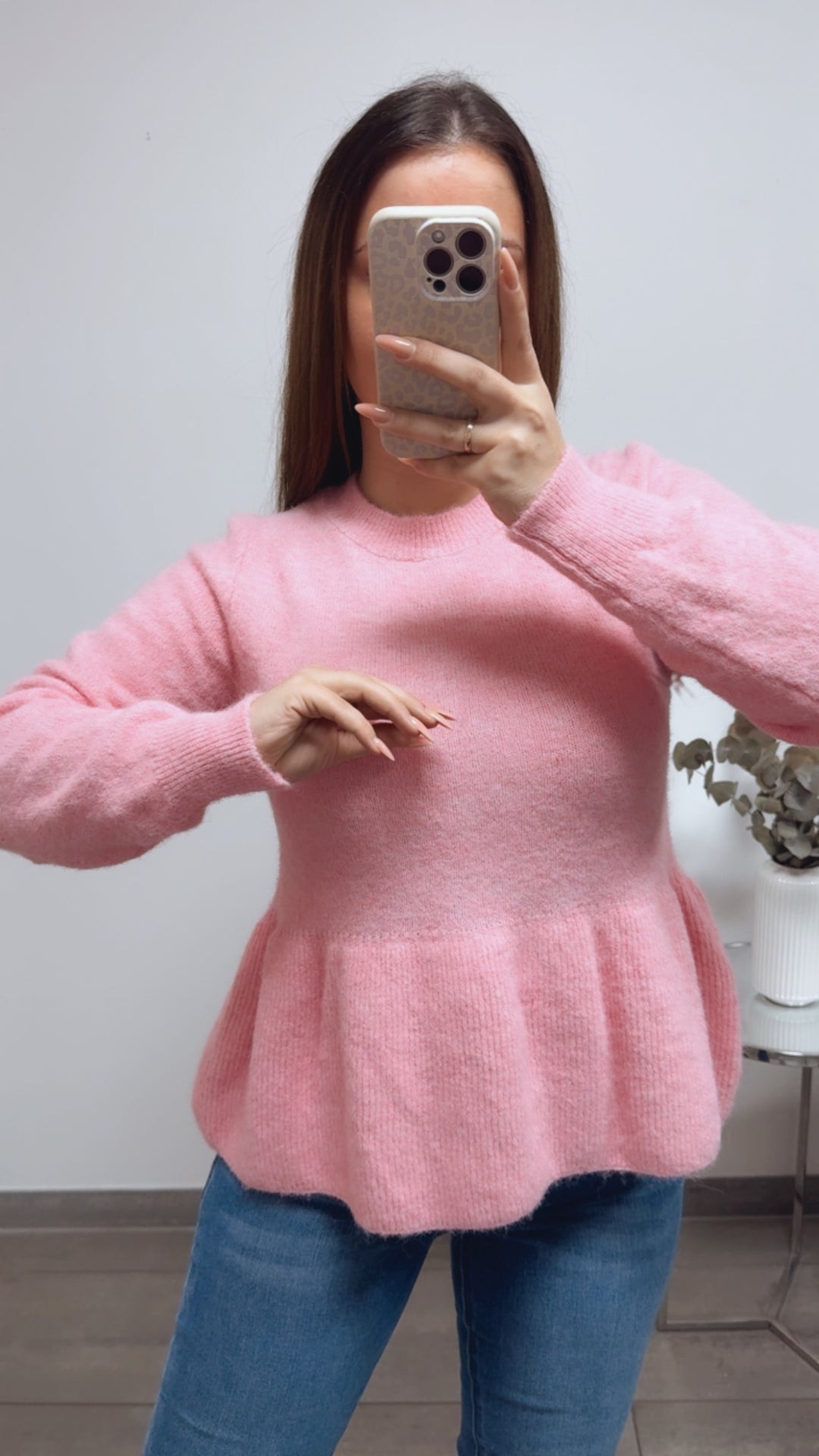 Pullover mit Schößchen / soft pink Art. 13806