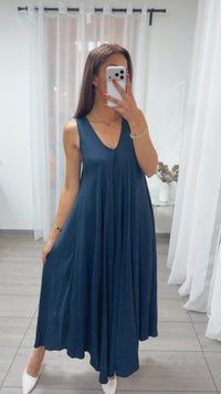ultra weites Maxi Kleid in A-Linie / marine blau Art. 15972