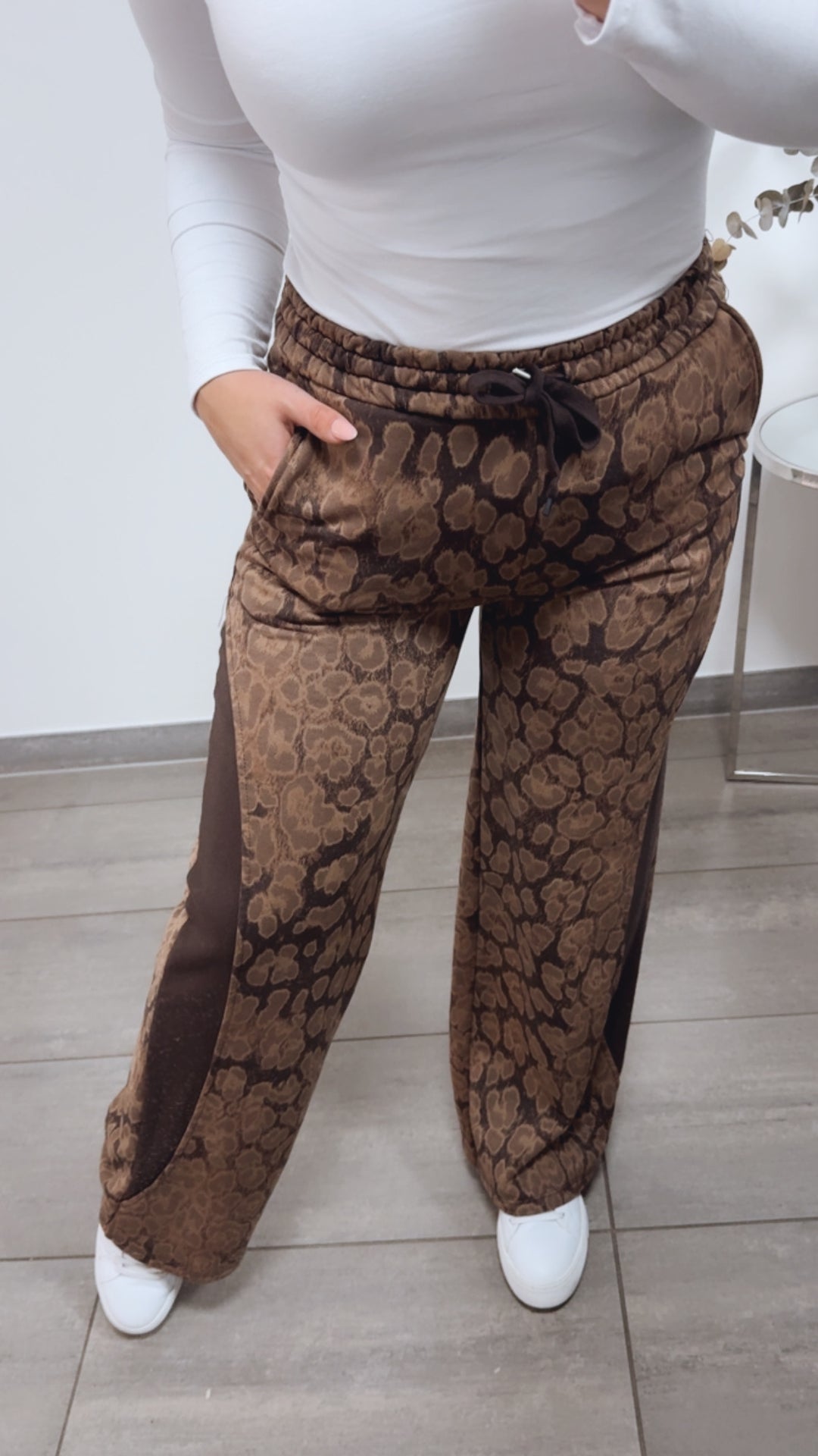 LEO elastische Stoff Hose / braun - hell braun - camel Art. 13162