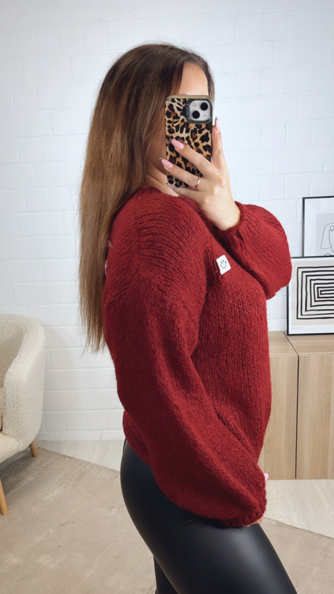 Strick Pullover " Just Be You " / bordeaux rot Art. 13008