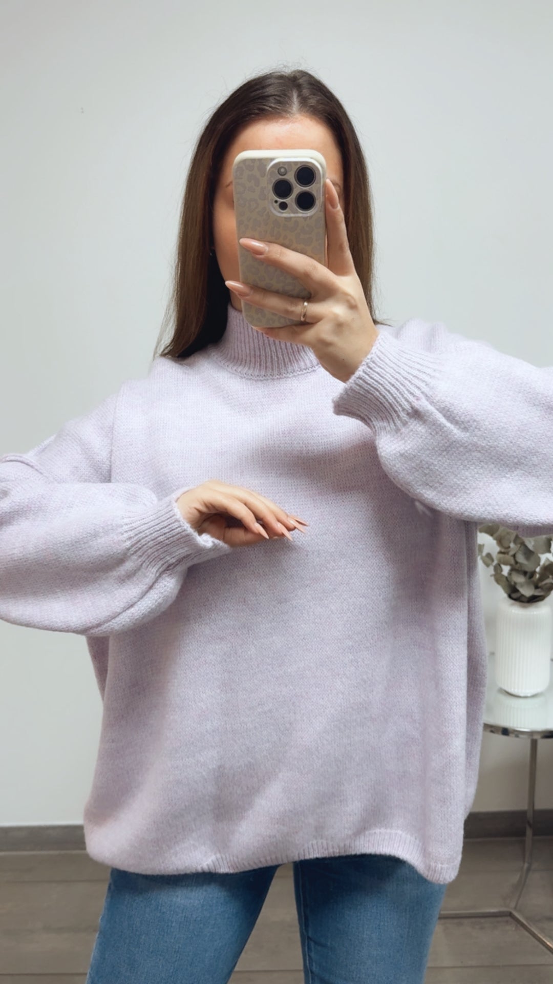 wollfreier Oversize Pullover / soft Flieder Art. 13770