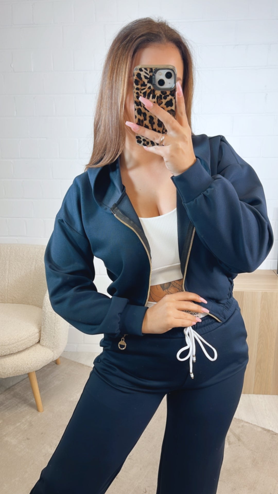 dreiteiliges Set aus Hose, Jacke und Bustier Top " Your outfit can be " / dunkel blau Art. 12738