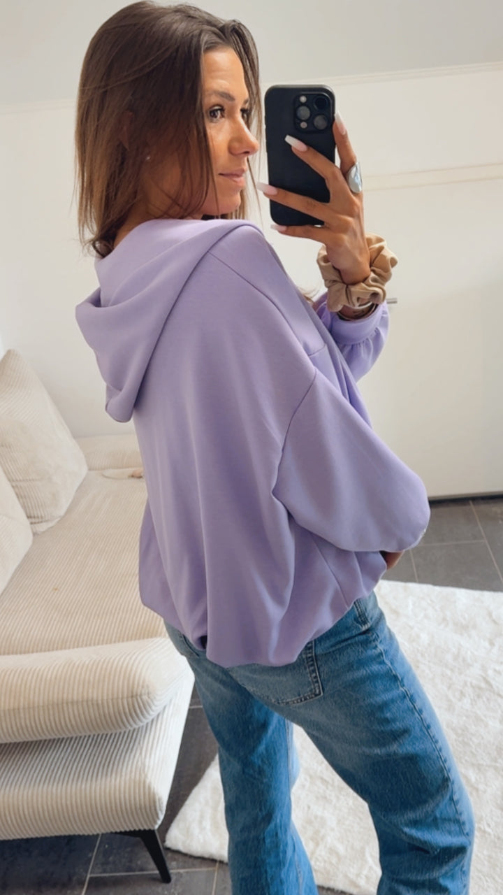 BUTTER STOFF Oversize Zip-Hoodie / flieder Art.14542