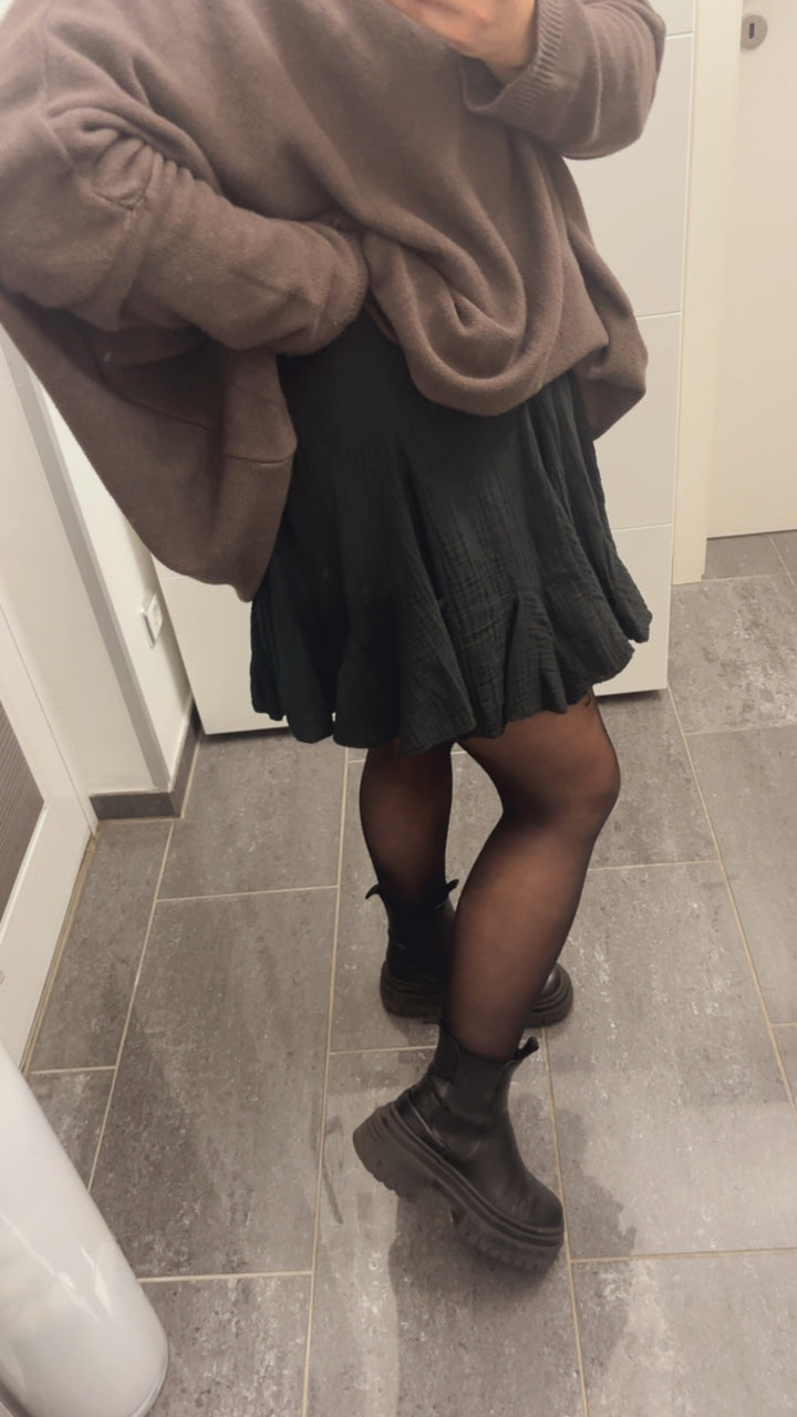 MUSSELIN ausgestellter Hosen Rock / schwarz Art. 13059